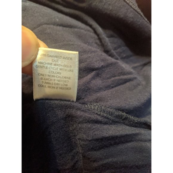 CJ Banks Size S Lace Lined Body Stretch Knit Top Blouse Shirt Floral Blue Boho - Picture 5 of 5